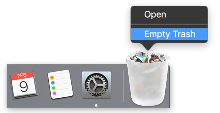 empty trash bin
