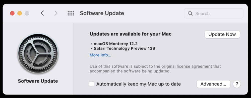disable macOS auto-updates