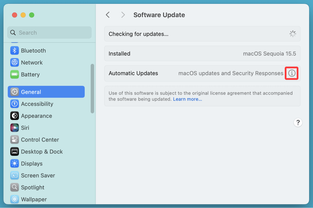 disable macOS auto-updates