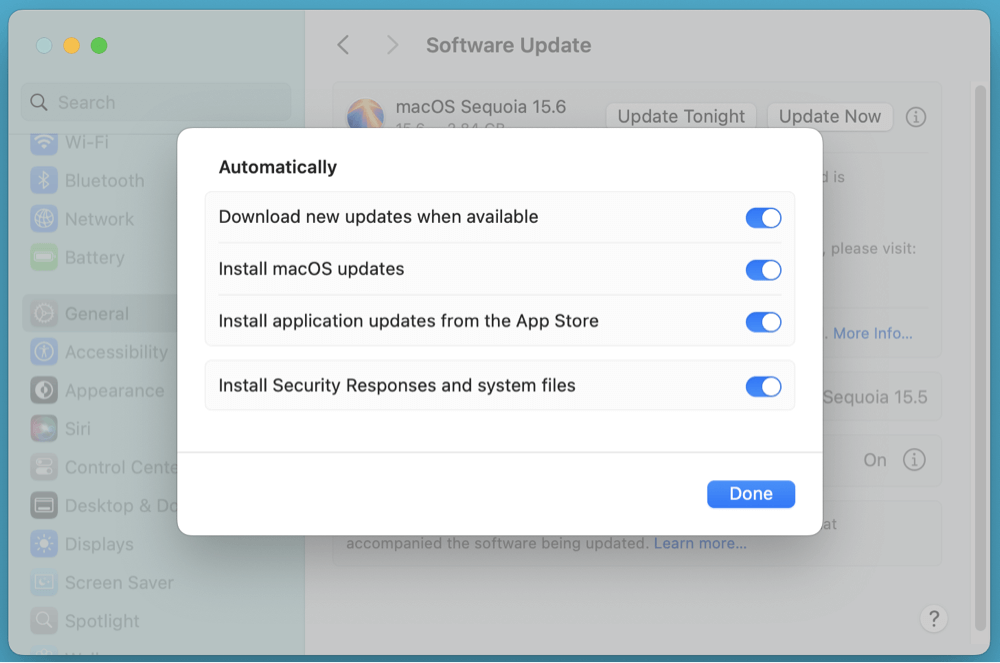 disable macOS auto-updates