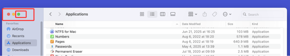 Enter and Exit Full Screen on a Mac