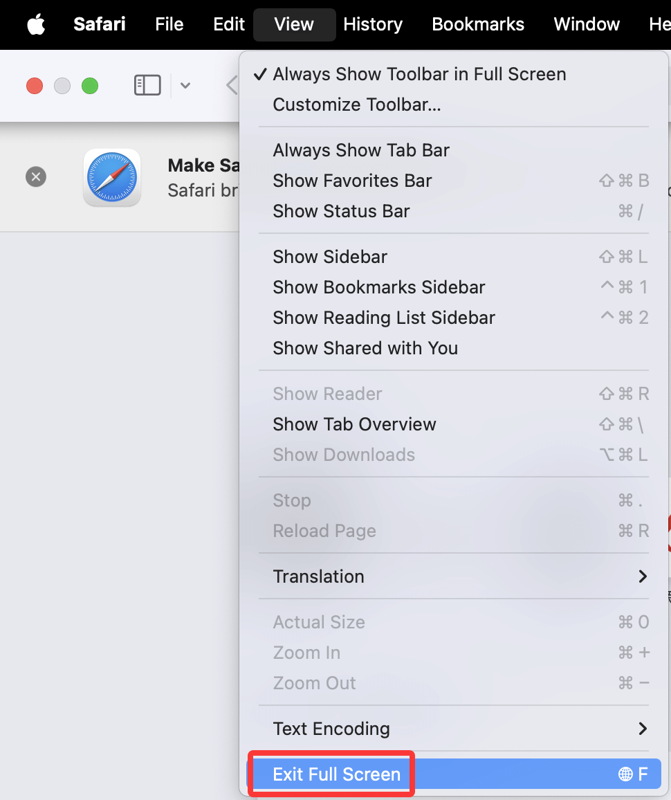 Enter and Exit Full Screen on a Mac