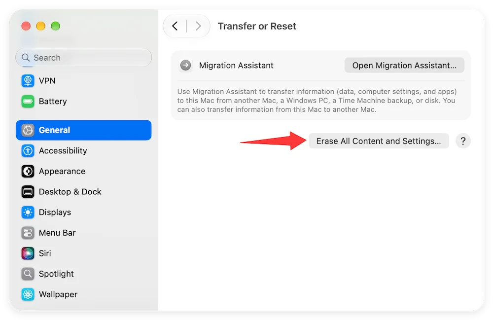 Erase All Content and Settings on Mac
