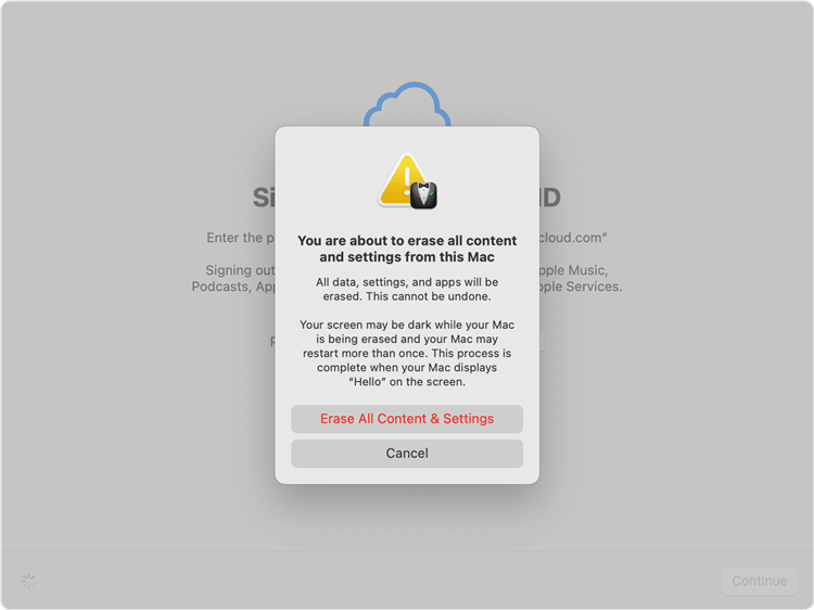 Erase All Content and Settings on Mac