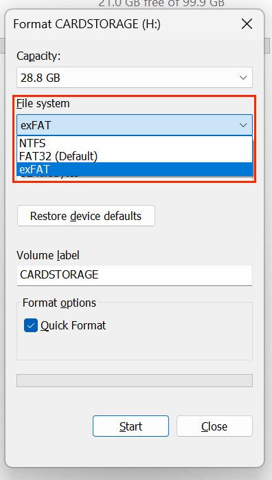 differences between exFAT and NTFS