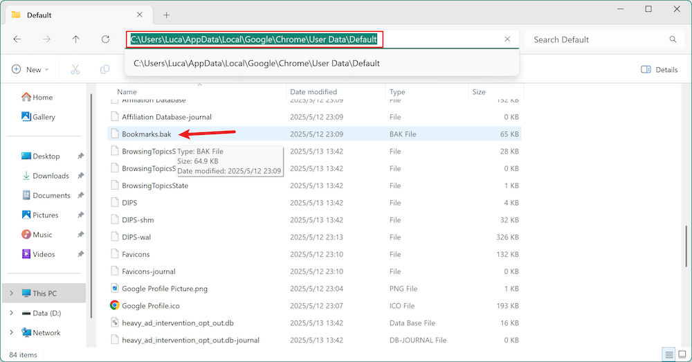 export and import Chrome bookmarks