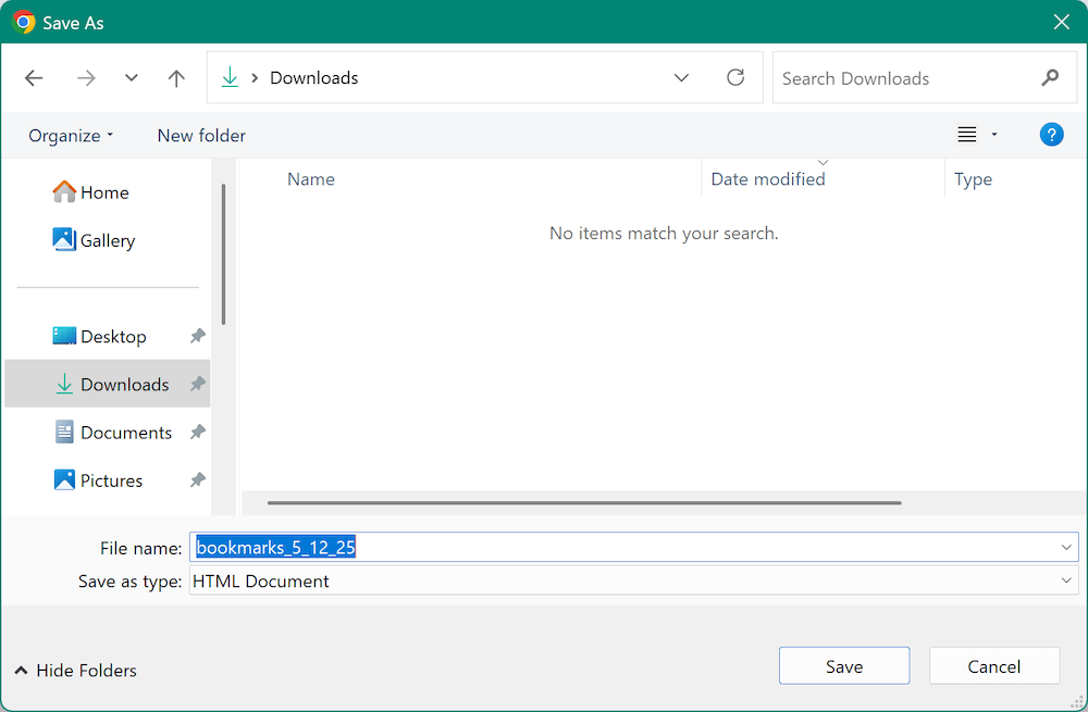 export and import Chrome bookmarks
