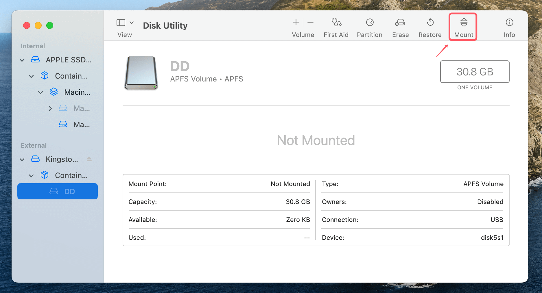external hard drives to mount on macOS Catalina