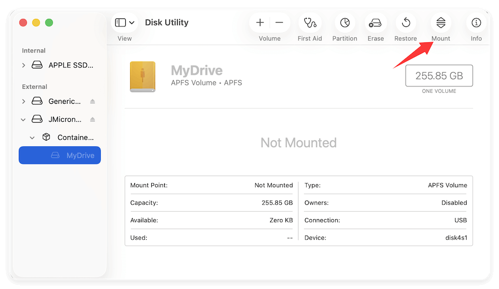 external hard drive not recognized on macOS Tahoe