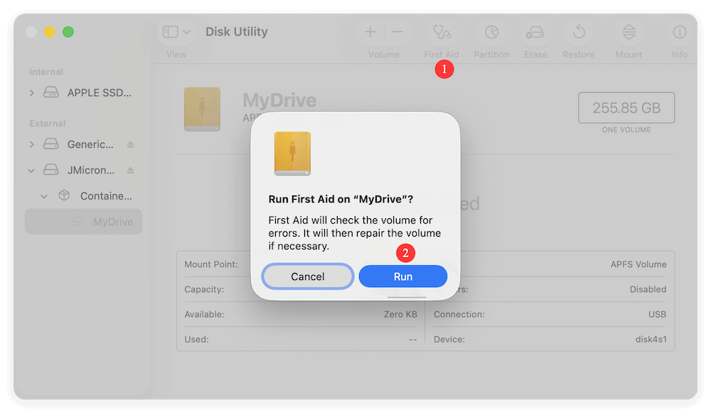 external hard drive not recognized on macOS Tahoe