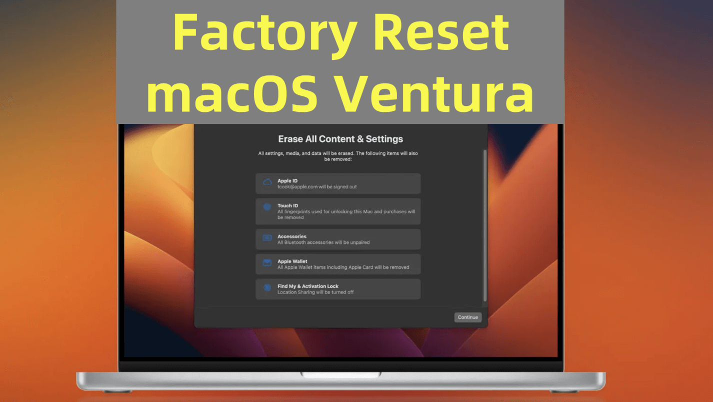 Factory Reset macOS 13 Ventura