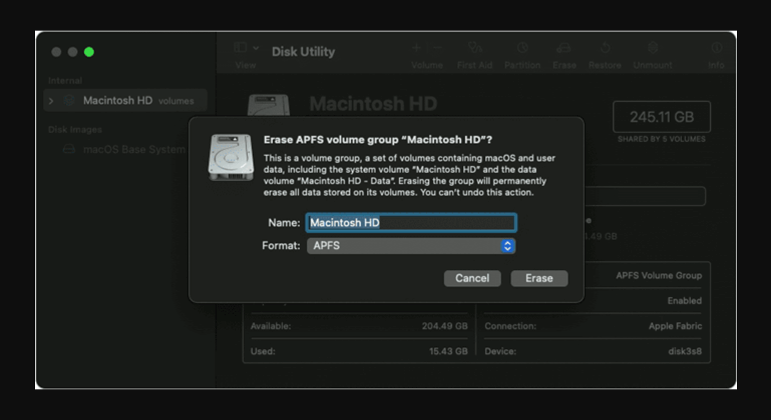 Factory Reset macOS 13 Ventura