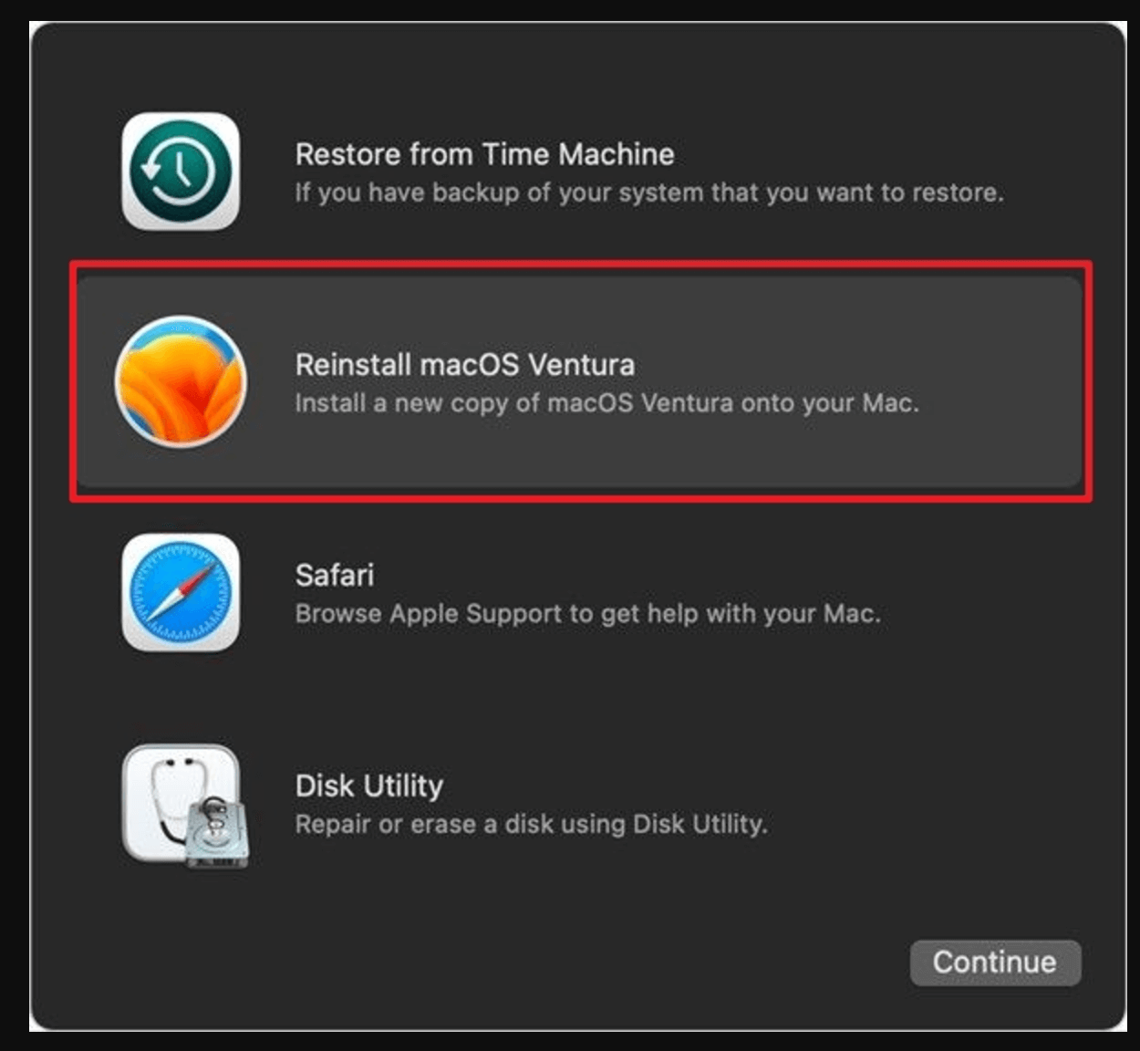 Factory Reset macOS 13 Ventura