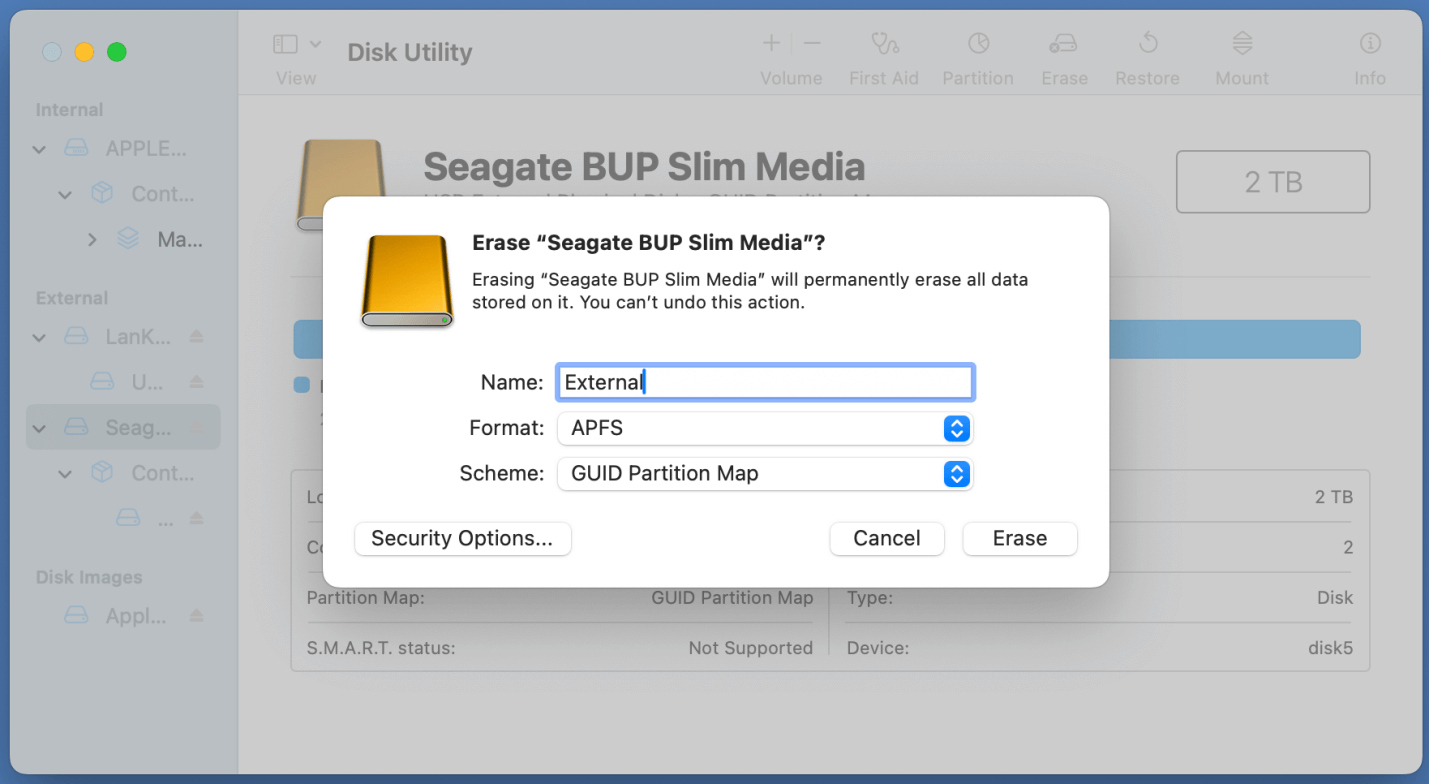 resetting WD and Seagate external hard drives