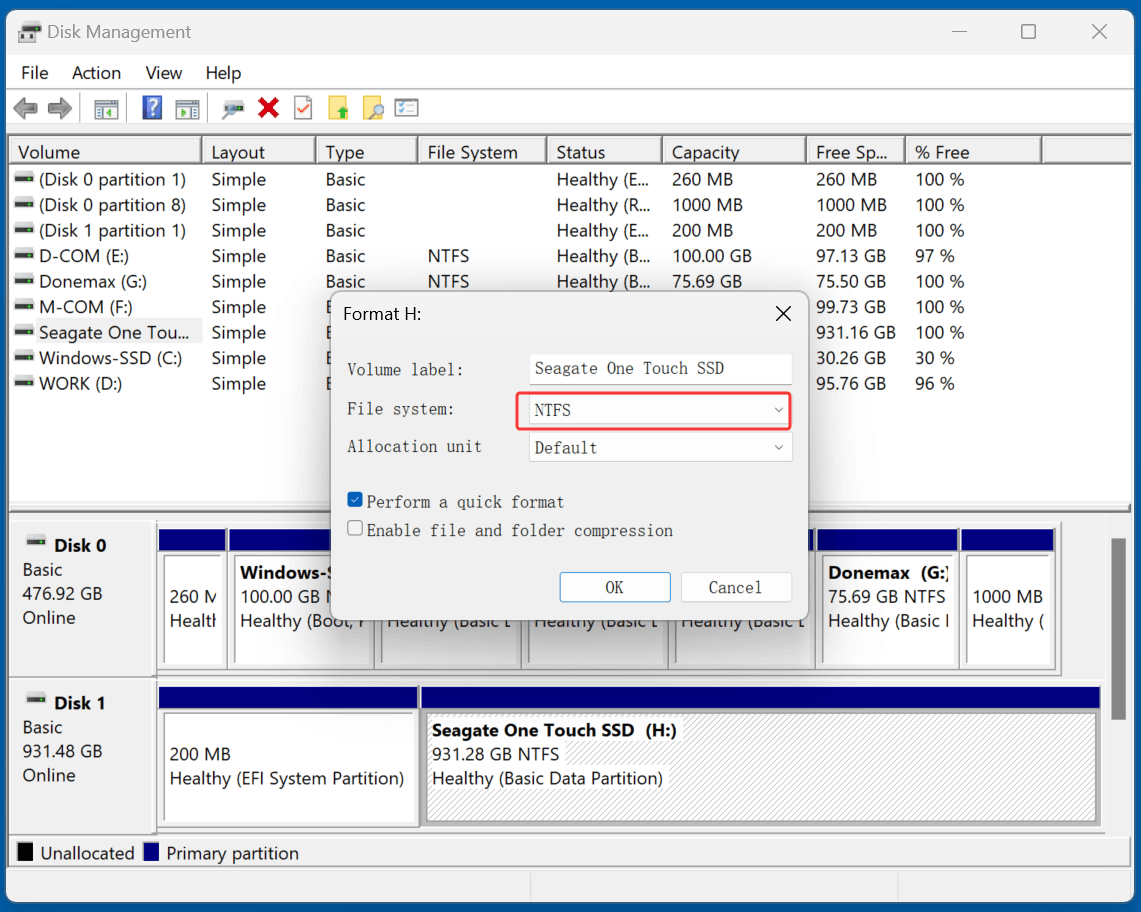 resetting WD and Seagate external hard drives