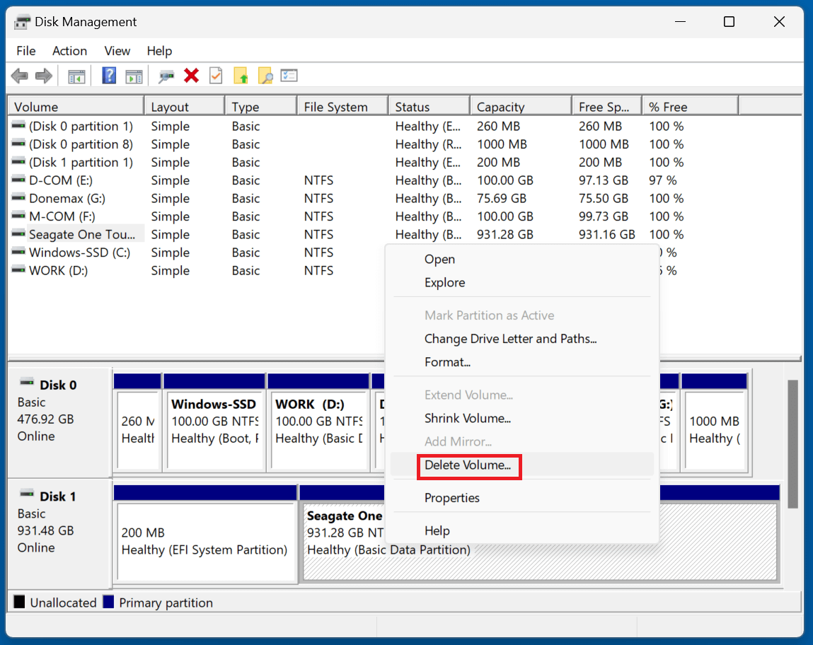 resetting WD and Seagate external hard drives