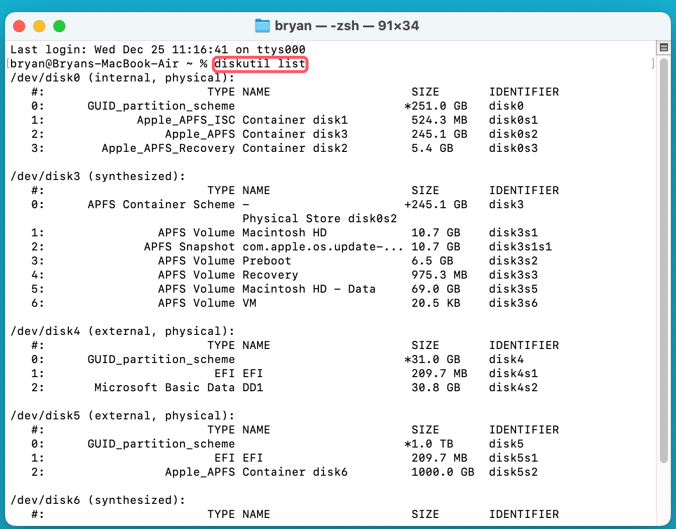formatting a disk to FAT32 on macOS