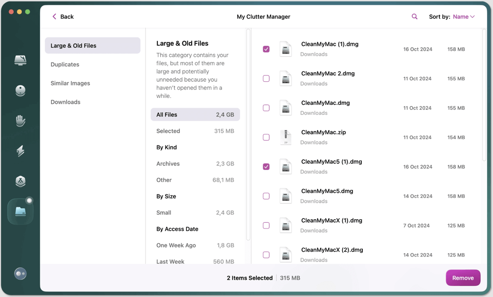 find large files on Mac