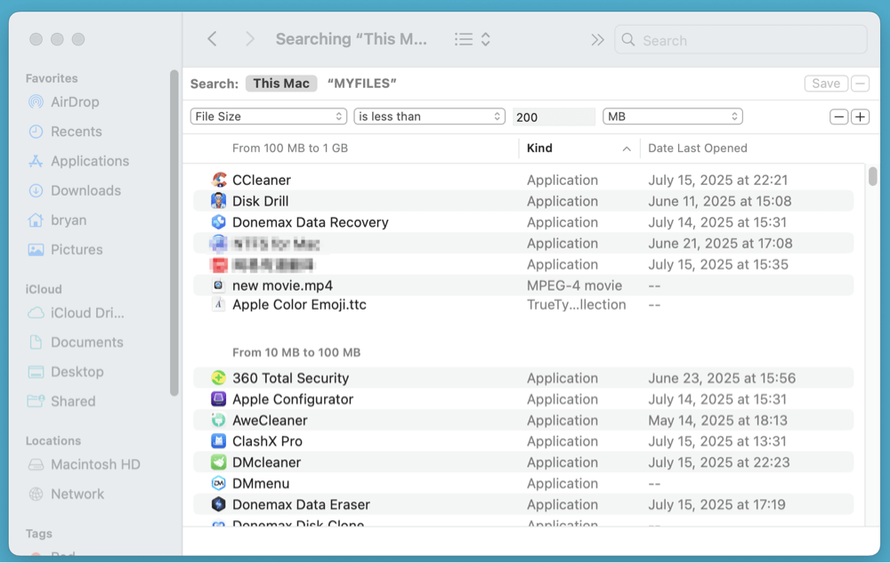 find large files on Mac