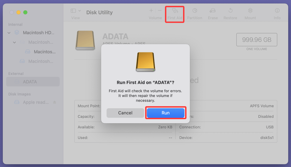 ADATA external hard drive is not showing up