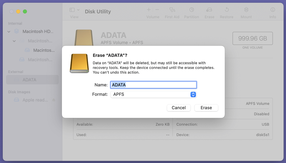ADATA external hard drive is not showing up
