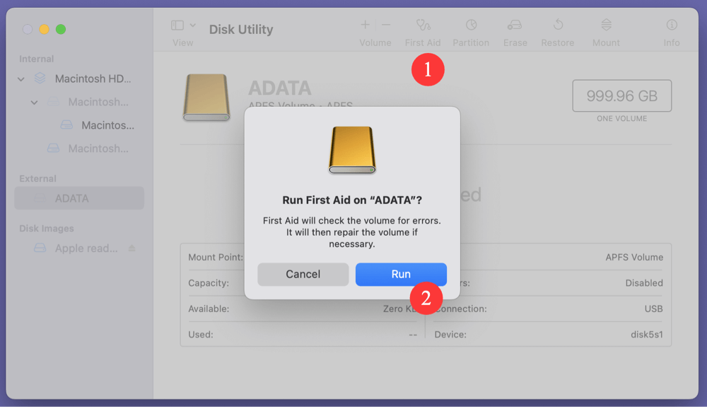 ADATA external hard drive isn't working on your Mac