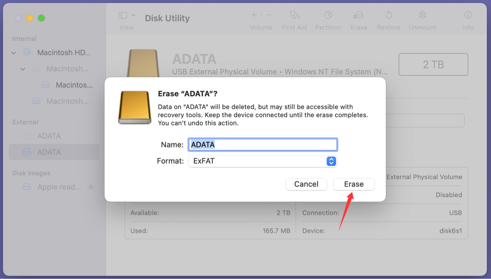 ADATA external hard drive isn't working on your Mac