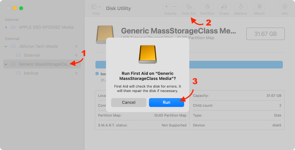 fix corrupted/damaged USB flash drive on Mac