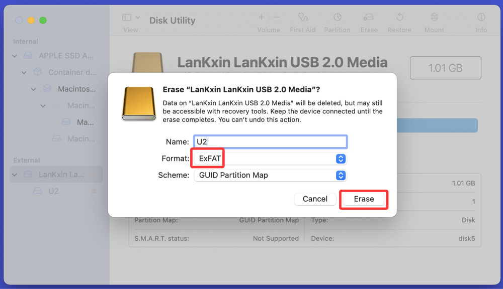 fix a corrupted exFAT file system