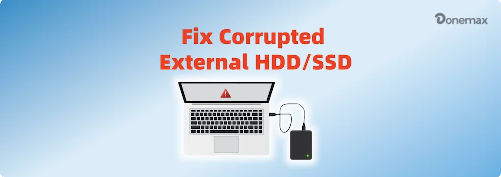 fixing a corrupted external HDD or SSD