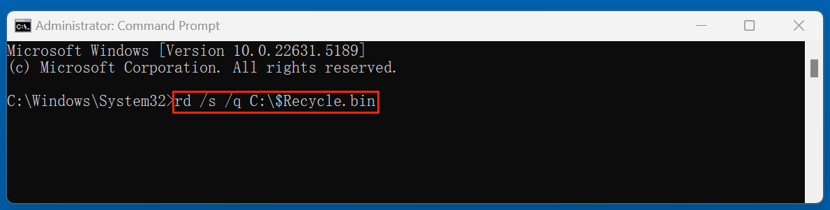 fix corrupted recycle bin