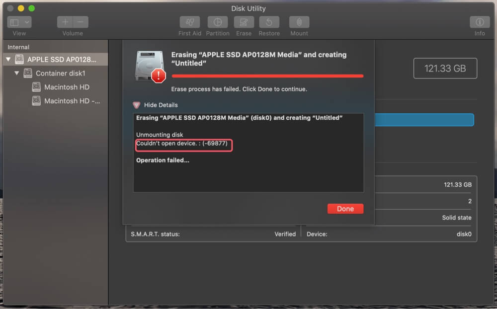 Fix Couldn't Open Device 69877 Error on Mac