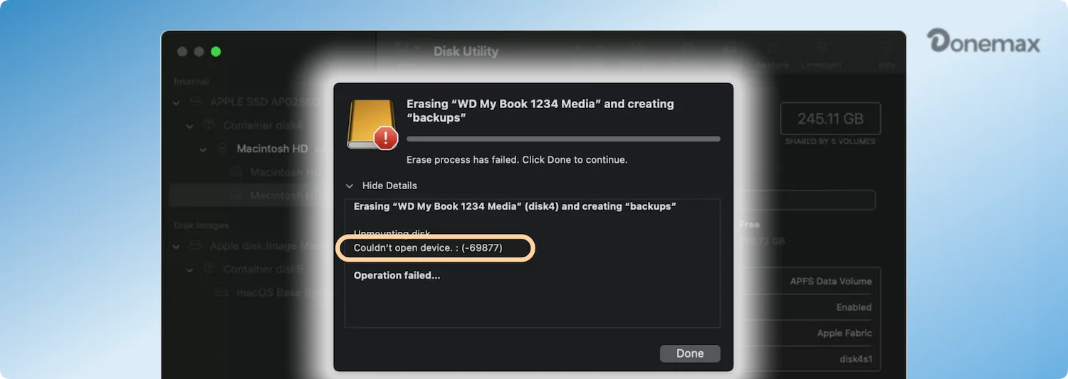 Fix Couldn't Open Device 69877 Error on Mac
