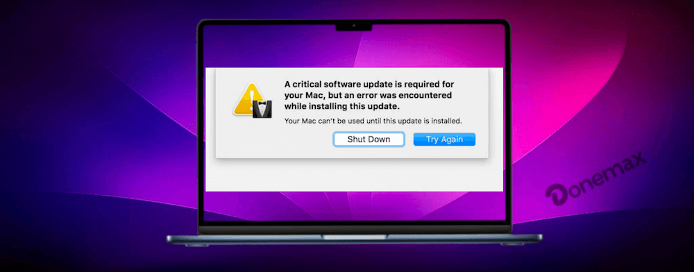 fix critical software update error on Mac