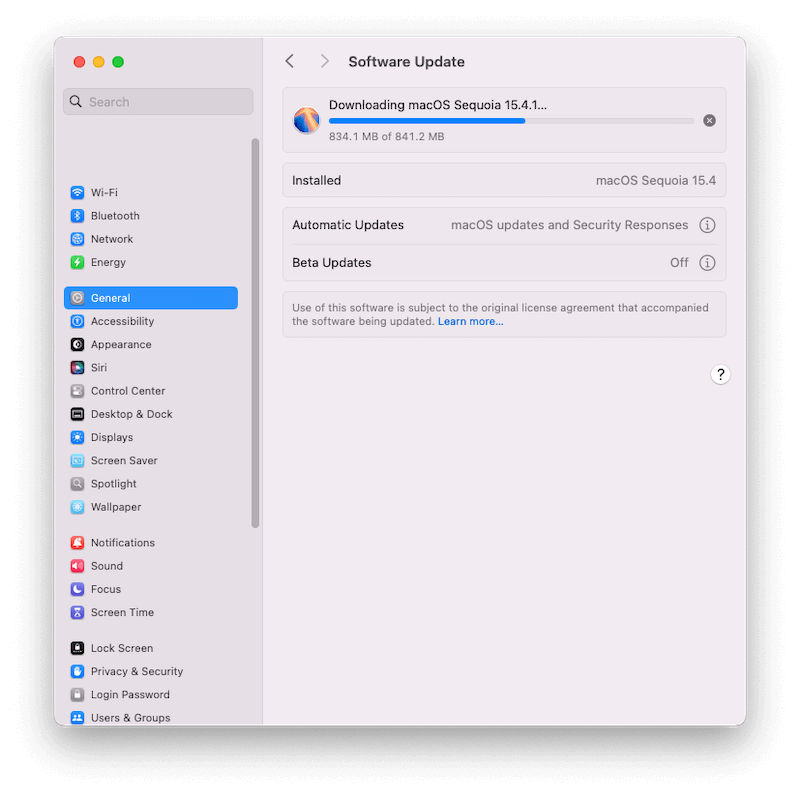 fix critical software update error on Mac