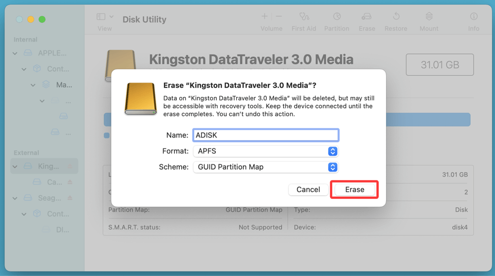 Fix com.apple.DiskManagement.disenter error 49180 on Mac
