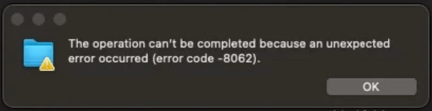 Mac Error Code -8062