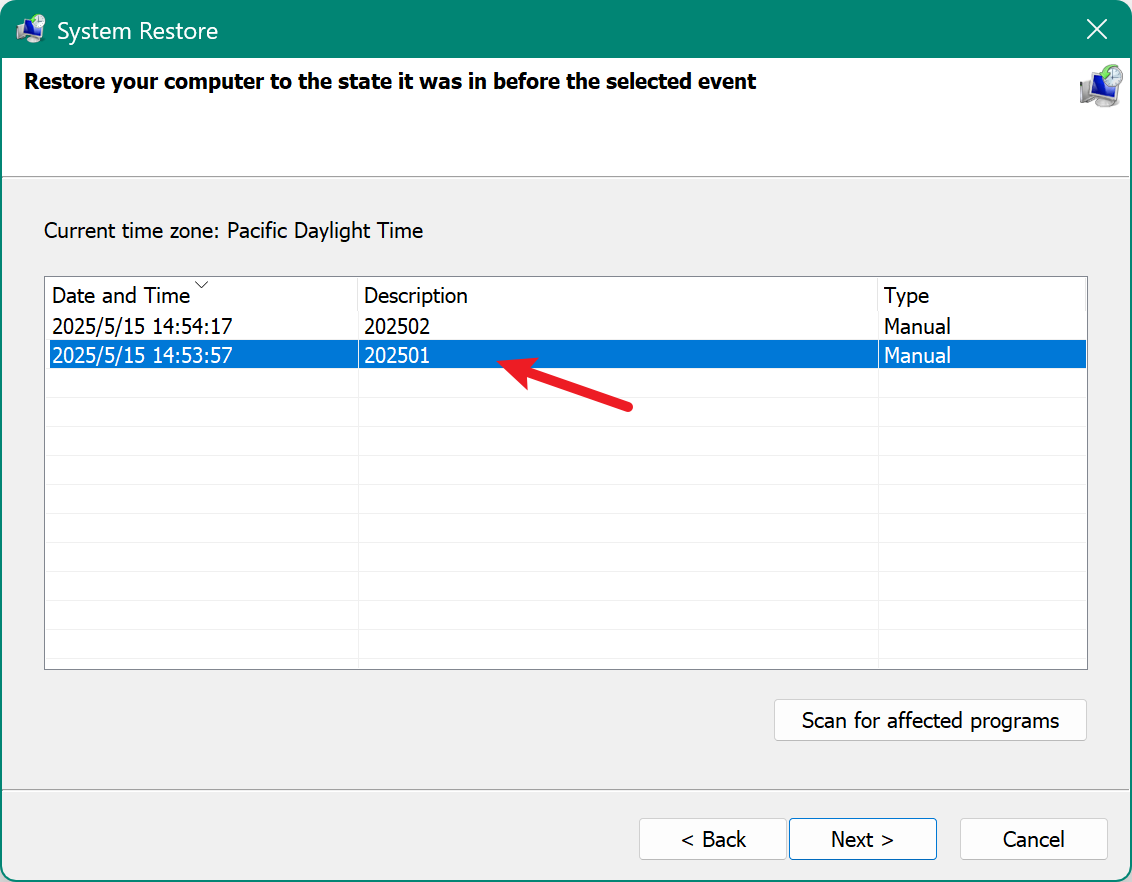 System Restore did not complete successfully