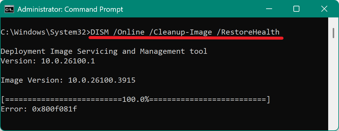 System Restore did not complete successfully