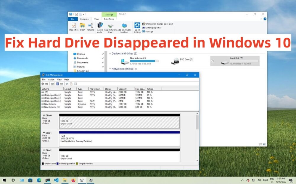 A disappearing hard drive on Windows 10