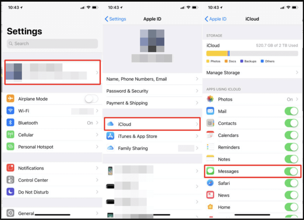 messages not syncing