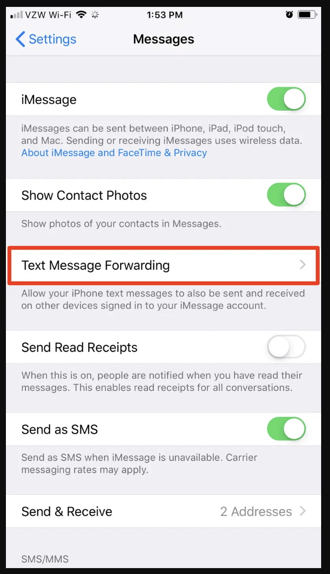 messages not syncing