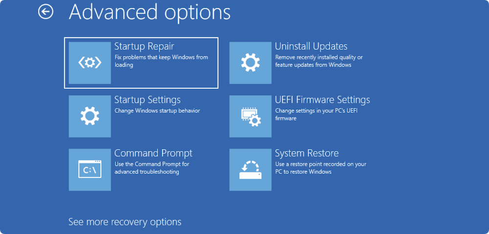 unable to reset your PC, a required drive partition is missing