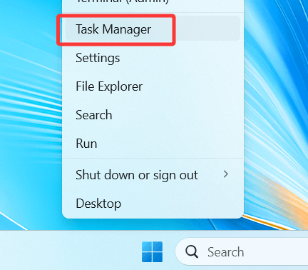 Choose Task Manager