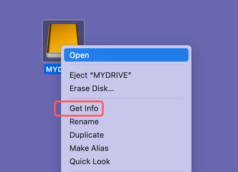 Check the File System of the External Drive