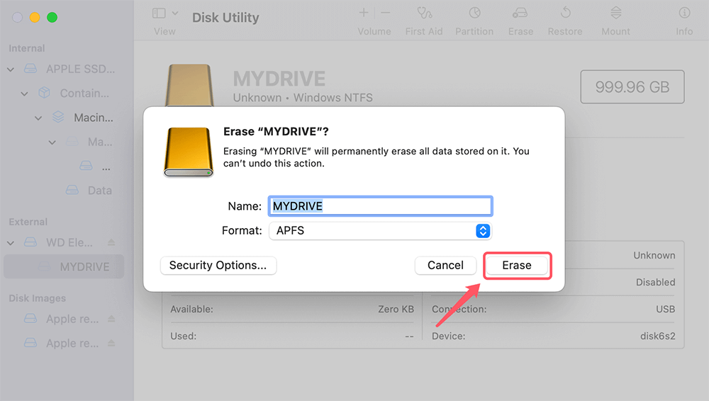 Reformat the External Drive