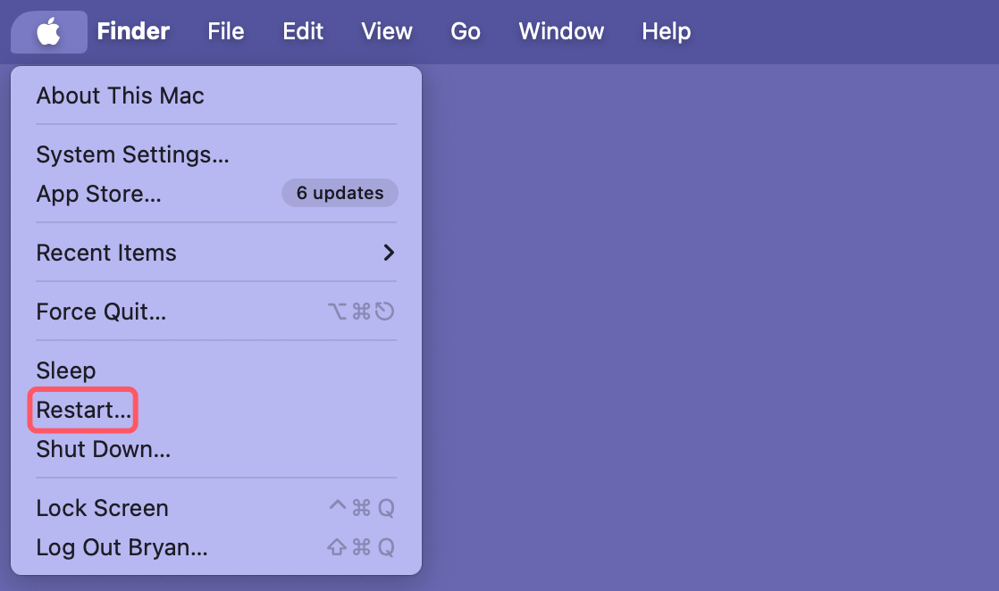 Restart Your Mac