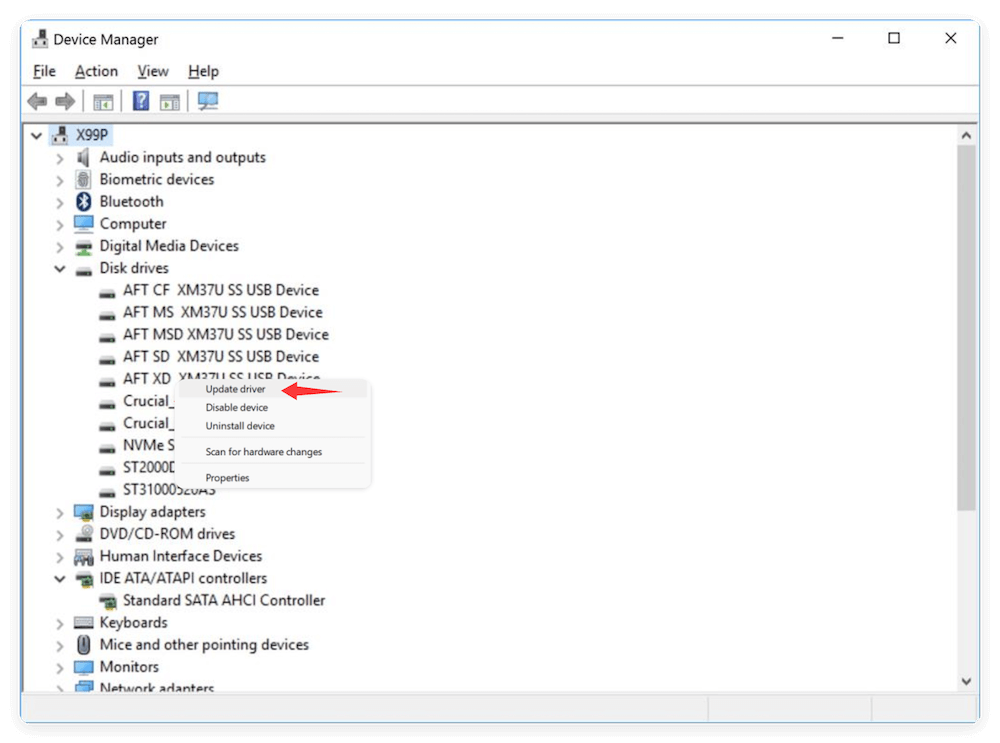 Crucial P3 SSD not showing up