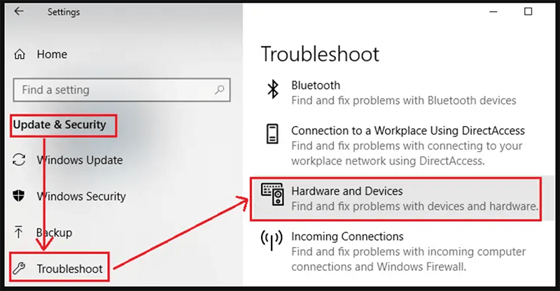 Run Hardware Troubleshooter