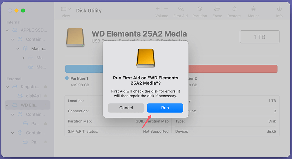 Repair Using First Aid (macOS)